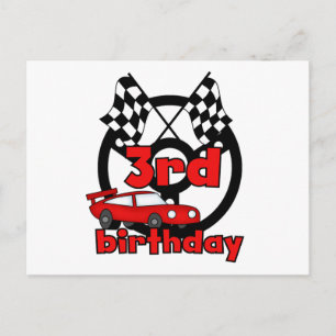 Car Racing 3rd Birthday Tshirts and Gifts Postcard