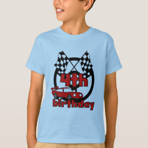 Car Racing 4th Birthday Tshirts and Gifts