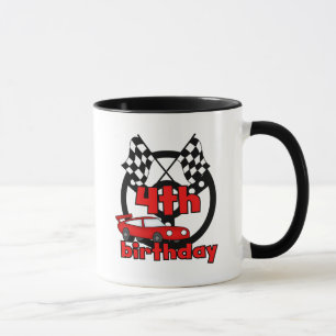 Car Racing 4th Birthday Tshirts and Gifts Mug