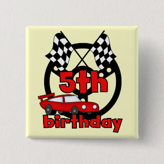 Car Racing 5th Birthday Tshirts and Gifts 15 Cm Square Badge