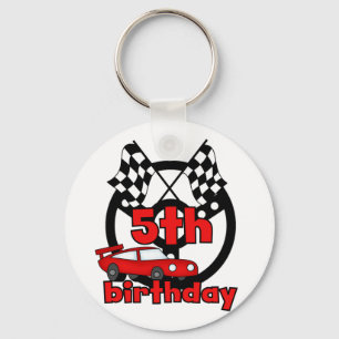 Car Racing 5th Birthday Tshirts and Gifts Key Ring