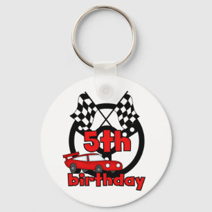 Car Racing 5th Birthday Tshirts and Gifts Key Ring