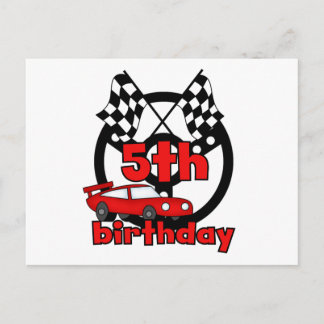 Car Racing 5th Birthday Tshirts and Gifts Postcard