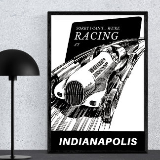 Car racing at Indianapolis Vintage Motorsport Poster
