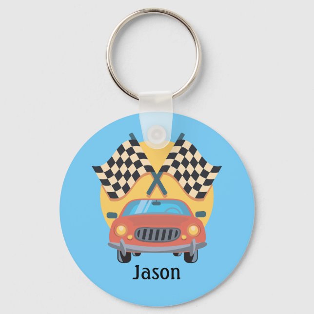 Car Racing Auto Themed Keychain   (Front)