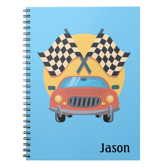 Car Racing Auto Themed Notebook (Front)