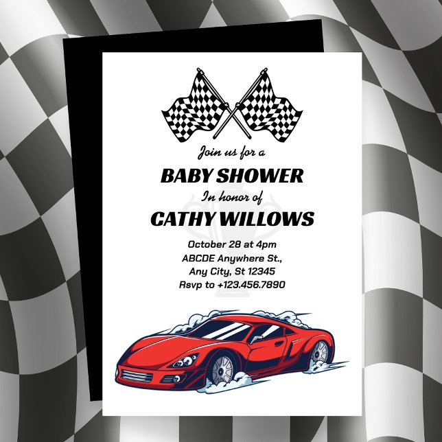 Car racing baby shower Invitation (Creator Uploaded)