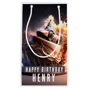 Car Racing Birthday  Cake -  Small Gift Bag