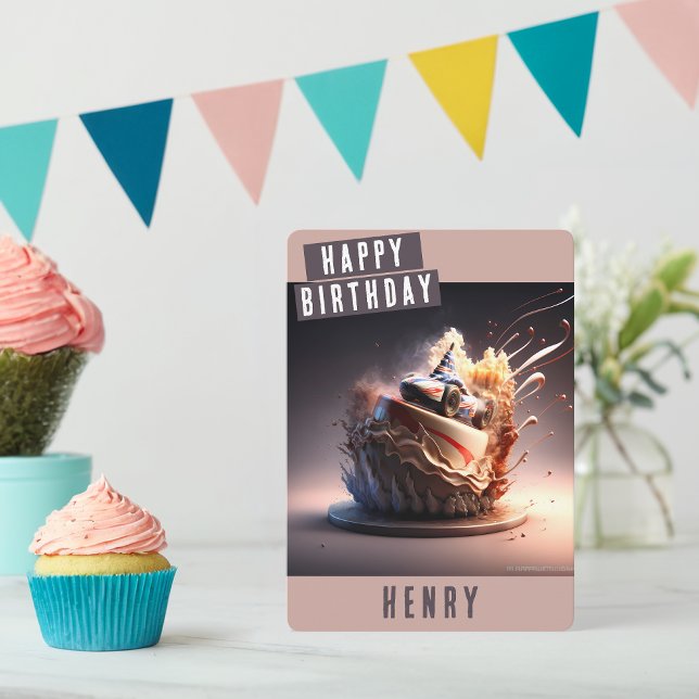 Car racing Birthday Card (Creator Uploaded)