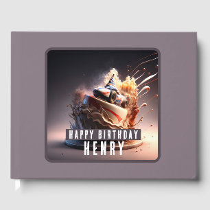 Car Racing Cake - Birthdays Guest Book
