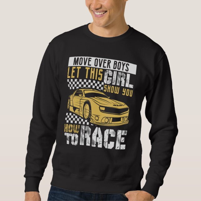 Car Racing Checkered Flag Automobile Female Motor  Sweatshirt (Front)