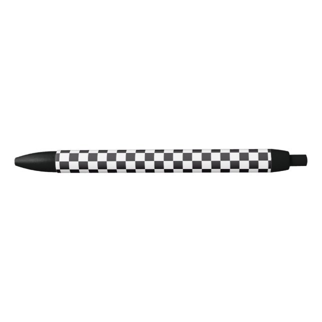 Car Racing / Chess Pattern + your backgr. & ideas Black Ink Pen (Front)