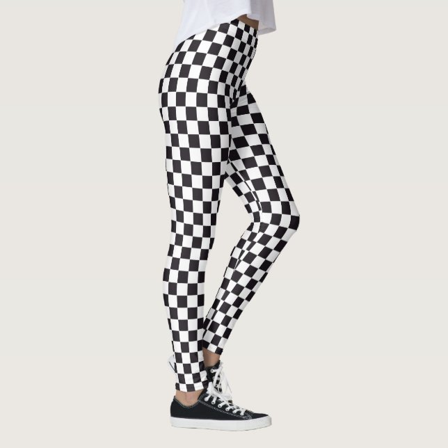 Car Racing / Chess Pattern + your backgr. & ideas Leggings (Right)