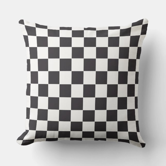 Car Racing / Chess Pattern + your backgr. & ideas Outdoor Cushion (Front)