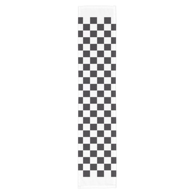 Car Racing / Chess Pattern + your backgr. & ideas Short Table Runner (Front)