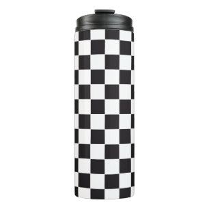 Car Racing / Chess Pattern + your backgr. & ideas Thermal Tumbler