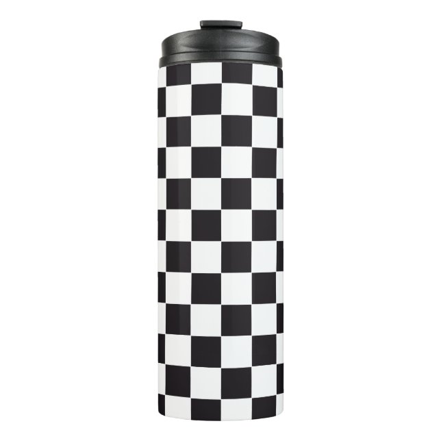 Car Racing / Chess Pattern + your backgr. & ideas Thermal Tumbler (Front)