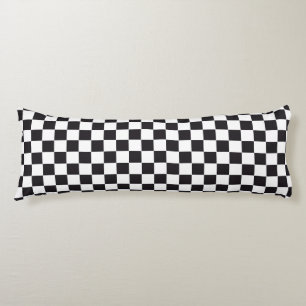 Car Racing / Chess Pattern + your backgr. & text Body Cushion