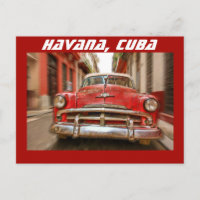 Car racing in the streets of old Havana, Cuba