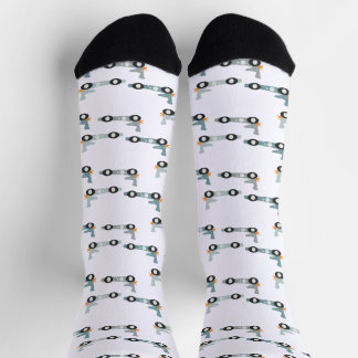 Car Racing Retro Race Pattern Socks