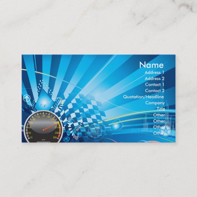 CAR RACING THEME BUSINESS CARD (Front)