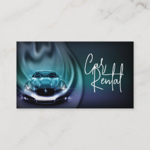 Car Rental Blue Flame Auto Rent Service Business Card