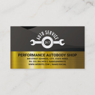 Car Repair Logo Wrenches Mechanic Technician Business Card