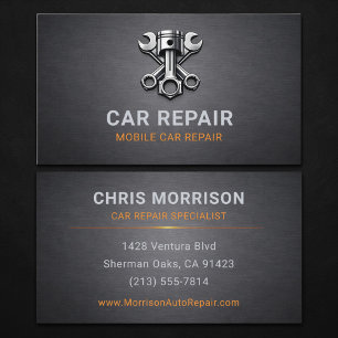 Car Repair Specialist Metallic Business Card