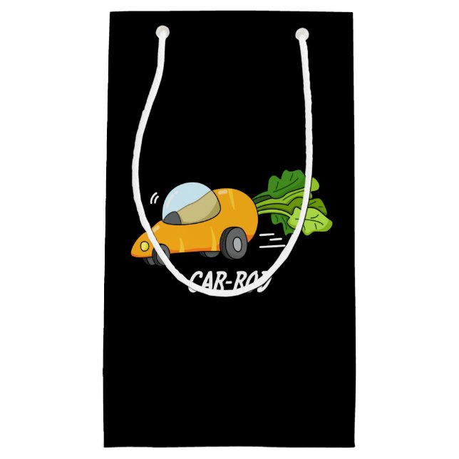 Car-rod Funny Carrot Pun Dark BG Small Gift Bag (Front)