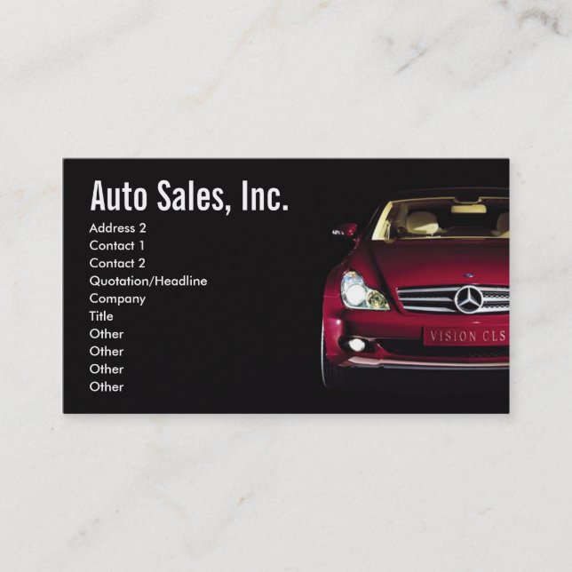 Car Sales Business Cards (Front)