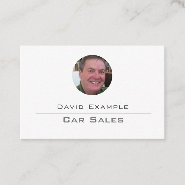 Car Sales with Photo of Holder Business Card (Front)