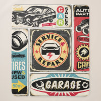 Car service and repair retro signs collection. Vin
