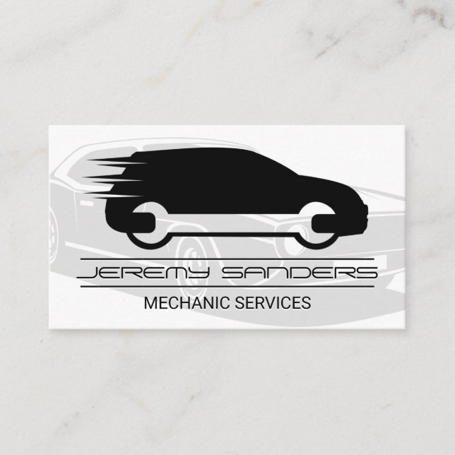 Car Service | Auto | Mechanic Logo Business Card (Front)