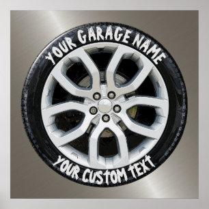 Car Service Repair Garage Owner Tire Wheel Custom Poster