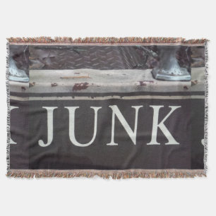 Car sign on antique tow truck. car, rusted metal throw blanket
