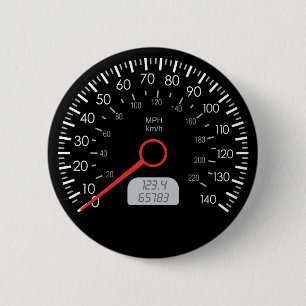 CAR SPEEDOMETER 6 CM ROUND BADGE