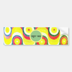 CAR STICKER LABEL CRAZY GOLF STYLE 