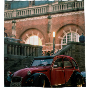 Car street old vintage style road shower curtain
