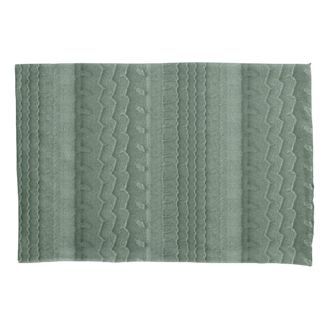 Car Tire Tracks on Beach Teal Green Pillowcase (Front)