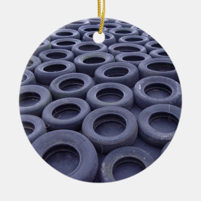 Car Tires Ceramic Tree Decoration (Front)