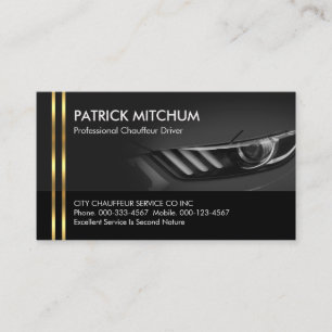 Car Transport Vignette Chauffeur Driving Business Card