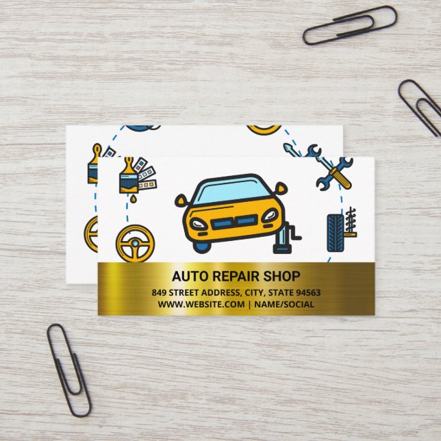 Car Tuning | Auto Services Business Card (Front/Back In Situ)