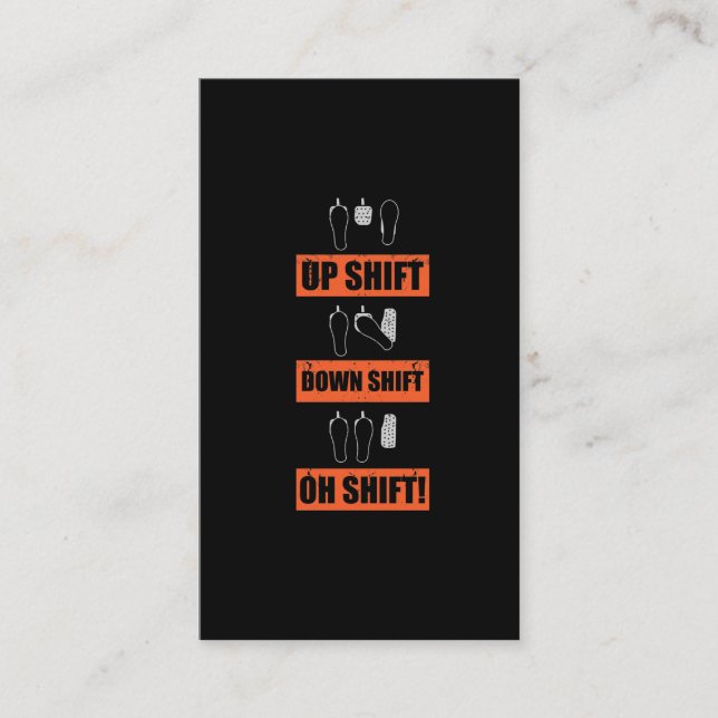 Car Tuning Enthusiast Shift Stick Mechanic Business Card (Front)