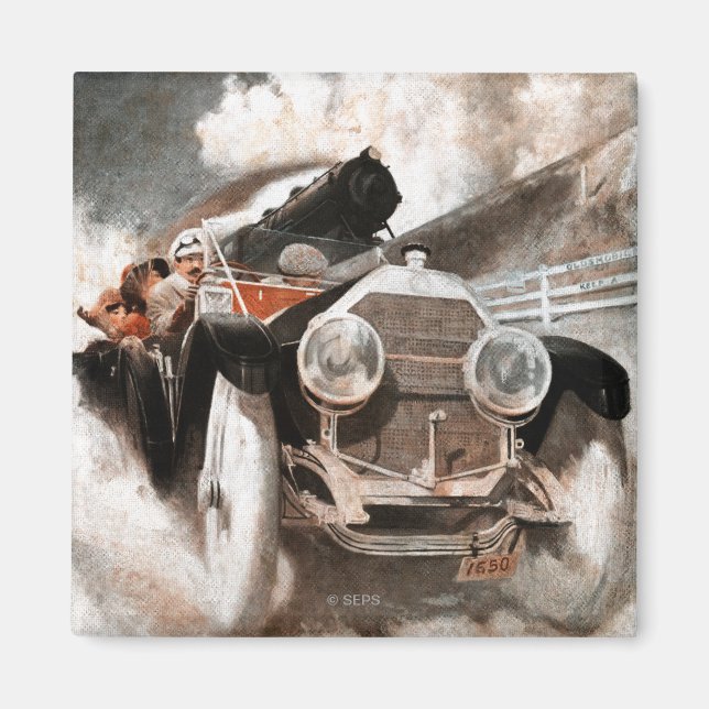 Car vs Train by William Harnden Foster Magnet (Front)