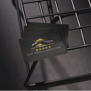 Car Wach & Auto detailing rofessional Water black Business Card