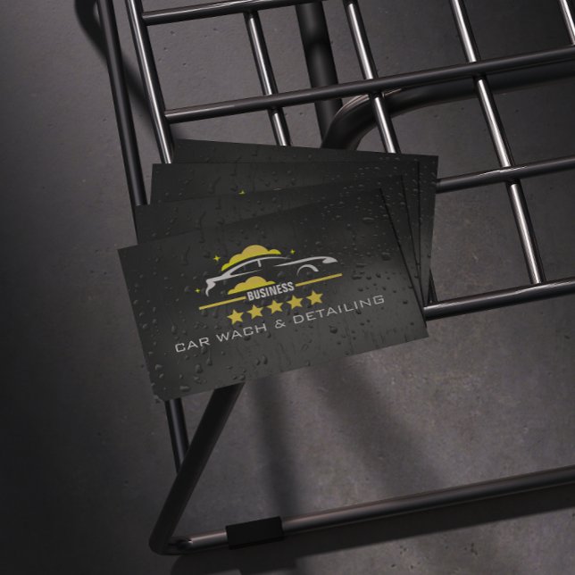 Car Wach & Auto detailing rofessional Water black Business Card (Creator Uploaded)