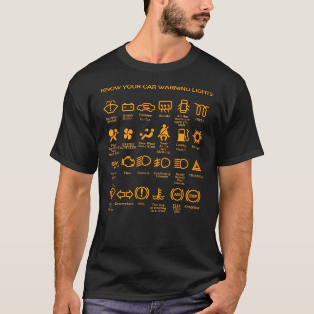 Car warning lights, very funny, original, driver g T-Shirt (Front)