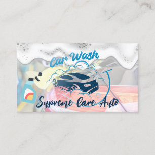 Car Wash and Bubbles Logo   Soap Suds Business Card
