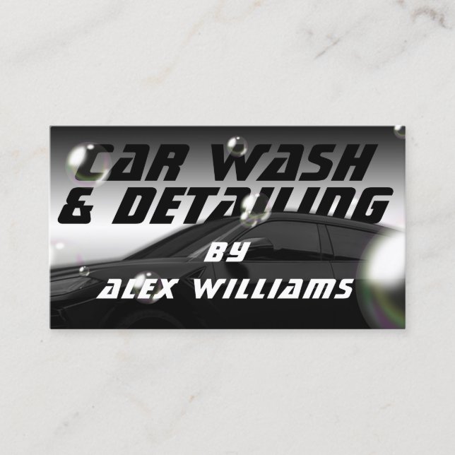 Car wash and detailing  business card (Front)