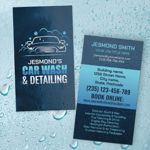 Car Wash and Detailing Professional Sleek Business Card